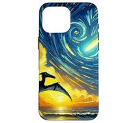 Pteranodon Van Gogh Starry Night Style Dinosaur Extinction Case for iPhone 16 Pro Max