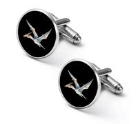 Pterodactyl Dinosaur Mens Classic Cufflinks Custom Shirt Cuff Links Jewelry Accessories for Business Wedding 0.7" 0.8"