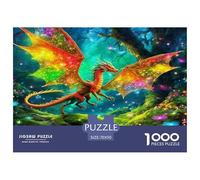 Pterosaur 1000 Pc Adult Jigsaws - Jungle Dragon Neon Vibrant Wild Dynamic Impossible Hard Difficult Challenging Game for Wall Decoration And Gifts70x50cm/1000pcs