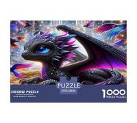Pterosaur 1000 Piece Jigsaw Puzzles Fun Challenging Modern Sci Fi Dragon Puzzles Game for The Whole Gifts for Adults And Kids Age 38x26cm/1000pcs