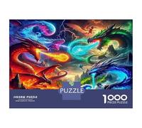 Pterosaur 1000 Piece Puzzles for Adults with No Reflection Colourful Jigsaws Colorful Fantasy Beasts As A Brain Training Puzzle for Wall Decoration And Gifts 38x26cm/1000pcs