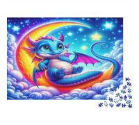 Pterosaur 1000 Pieces Jigsaw Puzzle for Adults Teens A Colorful Dragon by A Moon Fun Present | Challenging Family Activity 52x38cm/1000pcs