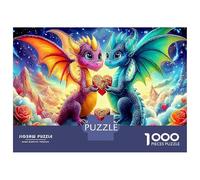 Pterosaur 1000Piece JigsawPuzzleTwo Dragons ForAdult Colourful Brainteasing Age12+byth Challenging The Impossible Difficult Game Brainteasing Adults Jigsaw Puzzle 70x50cm/1000pcs