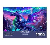 Pterosaur Challenging Puzzles 1000 Pc - Crystal Dragon Neon Purple Ethereal Vibrant for Men And Women Recycled Paper Suitable for Wall Decompression52x38cm/1000pcs