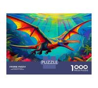 Pterosaur Colourful Pterodactyl in Vibrant Scene 1000 Pcs Jigsaws for Adults The Impossible Challenge Brain Development 38x26cm/1000pcs