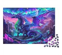 Pterosaur Jigsaw Puzzle 1000 Piece | Sustainable Recycled Paper Shiny Dragon in Vibrant Setting for Adults & Teens Gift 52x38cm/1000pcs