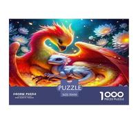 Pterosaur Jigsaw Puzzle Adult Jigsaws Recycled Paper for Aduls 1000 Piece Puzzle Fun Fire Ice Pterosaurand Challenging Family Game Educational Game Challenge 70x50cm/1000pcs