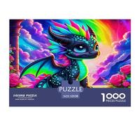 Pterosaur Jigsaw Puzzle Adult Jigsaws Recycled Paper Psychedelic Pterosaur for Aduls 1000Pc Puzzle Fun And Challenging Family Game Impossible Hard Difficult Challenging 52x38cm/1000pcs