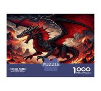 Pterosaur Jigsaw Puzzles 1000 Pieces for Adults, Puzzle 1000 Piece Volcanic Lands Impossible Puzzle Gifts 38x26cm/1000pcs