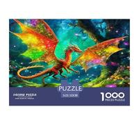 Pterosaur Puzzle Game for The Whole Family 1000 Piece - Jungle Dragon Neon Vibrant Wild Dynamic Gifts for Men Women Fun Present for Home52x38cm/1000pcs