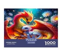 Pterosaur Recycled Paper 1000 Piece Puzzle for Adults & Kids | Detailed - Phoenix Dragon Fiery Protective Warm Vibrant Fun And Challenging Family Game52x38cm/1000pcs