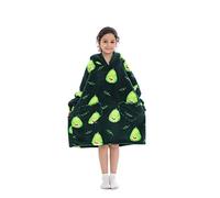 Pterygoid Kids Oversized Blanket Hoodie, Hooded Blanket Kids for Girls Boys,Hoodie Blanket with Pocket for Children Teen Avocado