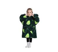 Pterygoid Kids Oversized Blanket Hoodie, Hooded Blanket Kids for Girls Boys, Sherpa FLeece Hoodie Blanket with Pocket for Toddler Children Aged 3-6,Avocado
