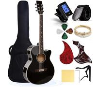 PTESAN 41" Acoustic Guitar for Beginner Adult Full Size Cutaway, Black