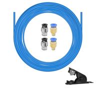 PTFE Teflon tubing 16.5ft 5m with Cutter&Connect, 2mm ID X 4mm OD 3D Printer Hose, Food Grade High Temperature Tube Pipe for Most 1.75mm Filament PLA ABS 3D Printer(Blue)