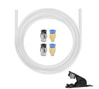 PTFE Teflon tubing 16.5ft 5m with Cutter & Connect, 3mm ID X 4mm OD 3D Printer Hose, Food Grade High Temperature Tube Pipe for Most 1.75mm Filament PLA ABS 3D Printer(Translucent)