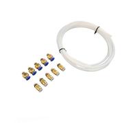 PTFE Tubing with PC4 M6 Pneumatic Fittings Kit, 2 Meter 1.75MM Filament Tube for 3D Printer, Heat Proof Bowden Extruder Accessory