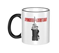 PTGRUKWBJ Springsteens Rock Singer Bruce Ceramic Mug with Colored Edge - Durable & Stylish Hip Hops Merchandise for Home, Office, Or Gifts.