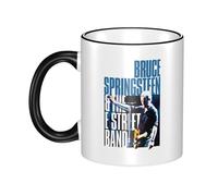 PTGRUKWBJ Springsteens Rock Singer Bruce Ceramic Mug with Colored Edge - Durable & Stylish Hip Hops Merchandise for Home, Office, Or Gifts.