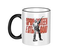 PTGRUKWBJ Springsteens Rock Singer Bruce Ceramic Mug with Colored Edge - Durable & Stylish Hip Hops Merchandise for Home, Office, Or Gifts.