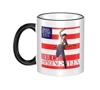 PTGRUKWBJ Springsteens Rock Singer Bruce Ceramic Mug with Colored Edge - Durable & Stylish Hip Hops Merchandise for Home, Office, Or Gifts.