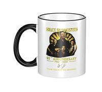 PTGRUKWBJ Springsteens Rock Singer Bruce Ceramic Mug with Colored Edge - Durable & Stylish Hip Hops Merchandise for Home, Office, Or Gifts.