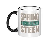 PTGRUKWBJ Springsteens Rock Singer Bruce Ceramic Mug with Colored Edge - Durable & Stylish Hip Hops Merchandise for Home, Office, Or Gifts.