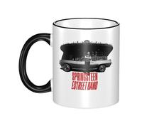 PTGRUKWBJ Springsteens Rock Singer Bruce Ceramic Mug with Colored Edge - Durable & Stylish Hip Hops Merchandise for Home, Office, Or Gifts.