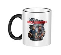 PTGRUKWBJ Springsteens Rock Singer Bruce Ceramic Mug with Colored Edge - Durable & Stylish Hip Hops Merchandise for Home, Office, Or Gifts.