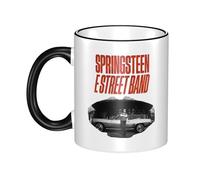 PTGRUKWBJ Springsteens Rock Singer Bruce Ceramic Mug with Colored Edge - Durable & Stylish Hip Hops Merchandise for Home, Office, Or Gifts.