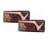 PTGZGFNPAM Car Rear Light Tail Back Lamp Car Taillights 2 PCS 12V 24V For Truck Tail Light Rear Lamp Stop For Reverse Safety Indicator Fog Lamp Trailer For Truck(12V)