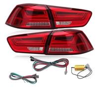 PTGZGFNPAM Car Rear Light Tail Back Lamp For Lancer EVO X 2005-2017 Turn Signal Reverse Light Warning Driving Fog Red Rear Tail Lights(4PCS Red Dynamic)