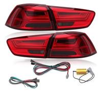 PTGZGFNPAM Car Rear Light Tail Back Lamp For Lancer EVO X 2005-2017 Turn Signal Reverse Light Warning Driving Fog Red Rear Tail Lights(4PCS Red)