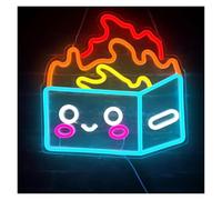 PTHEN Hanging Signs Dumpster Fire Neon Sign Dimmable Neon Light for Kids Room Playroom Bedroom Creative Birthday Party 30.4x30.6cm