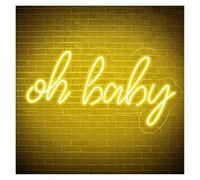 PTHEN Hanging Signs Oh Baby Neon Light for Wall Art Decor Sign Lighting for Home Bar Kid's Living Room Wedding Birthday Party 40.6cm×25.4cm