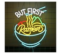 PTHEN Hanging Signs Ramen Neon Sign Noodle Dimmable Neon Lights for Wall Decor Multi Colored Neon Lights for Restaurant Window Sign Illuminated(40cmX32cm)