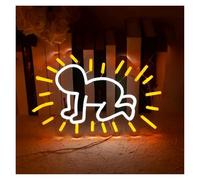 PTHEN Hanging Signs The Little Man On His Knees Neon Sign Light USB Powered for Bedroom Home Bar Wall Decor Lamp 40cm×25.7cm