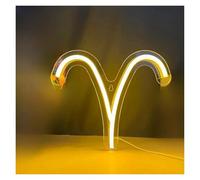 PTHEN Hanging Signs The Zodiac Horoscope Neon Sign USB Dimmable Neon Light for Bedroom Home Birthday Party Decor(28x24cm)