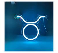 PTHEN Hanging Signs The Zodiac Horoscope Neon Sign USB Dimmable Neon Light for Bedroom Home Birthday Party Decor(28x22cm)