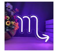 PTHEN Hanging Signs The Zodiac Horoscope Neon Sign USB Dimmable Neon Light for Bedroom Home Birthday Party Decor(24x29cm)