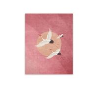 PTHEN Wall Art Canvas Prints Classic Retro Wall Art No Frame Picture Chinese Style Abstract Golden Cranes Canvas Print Poster Home Decoration(O,40x60cm)