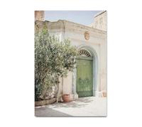 PTHEN Wall Art Canvas Prints Simple Bohemian Spanish Architecture Green Leaves Reeds Wall Art Print Canvas Painting Posters For Living Room Modern Home Decor(A,40x60cm)