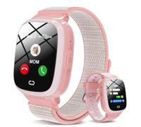 PTHTECHUS 4G Smart Watch for Kids - Kids Smartwatch Phone GPS Tracker, Call, Voice & Video Chat, Alarm, Camera, SOS, Touch Screen WiFi Music Wrist Watch for 4-12 Boys (Pink)