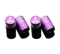 PTHUT 4pcs Car Logo Wheel Tire Valve Caps Stem Covers Decoration, For Mitsubishi Outlander Pajero Pajero,Purple