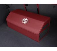 PTHUT Leather Trunk Organizer for MG Windsor EV,Multi-Functional Leather Storage Box, Collapsible Foldable Design with Lid,Red