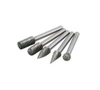 PTI 5pc HSS Rotary Burr Set Diamond Cut 10mm Diameter with 6mm Shank