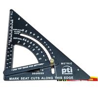 PTI Adjustable Rafter Roofing Square 7-Inch, Aluminium Alloy, Metric & Imperial Carpenter Square Set, Precision Speed Square Carpenter Pencils Woodworking Tool Set