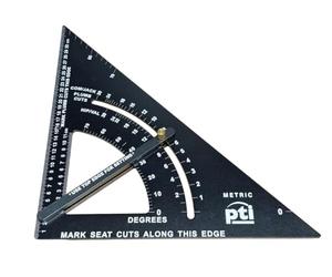 PTI Adjustable Roofing Square 12 Inch, 12" Aluminium Alloy Rafter Square, Metric & Imperial Carpenter Square Set, Precision Speed Square Carpenter Pencils Woodworking Tool Set