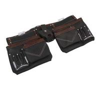 PTI Oil Tan Leather Carpenter Builder Tool Belt Non Adjustable Pouches Pockets