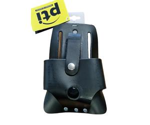 PTI Premium Leather Tape Measure Holder for 8M Measuring Tape for Belt Pouch Pocket, Scaffolding Tools Holder, Black Plumbers Tape